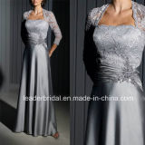 Gray Lace Satin Mother of The Bride Dress Long Evening Dresses M13522