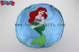 Round Stuffed Pillow with Embroidery Little Mermaid Girl