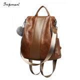 Women's Simple Design PU Leather Backpack Daypack for Ladies