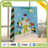 Blue Coated Paper Christmas Snowman Gift Paper Bag