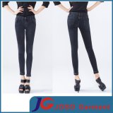 Elastic Black Women Ankle Skinny Jean Pants (JC1192)