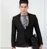 Men's Solid Black Slim Fit Suits