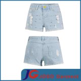 Women Denim Cuffed Short Shorts Jeans (JC6042)