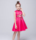 Retro Kid Girl's Dress Vintage Floral Party Formal Dress Embroidery Print Dress