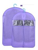 Purple Non Woven Cloth Suit Garment Bag with PVC Window