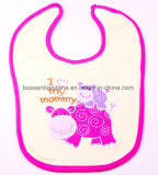 Factory OEM Produce Custom Logo Cartoon Bear Embroiderey Cotton Jersey Baby Shoulder Bib