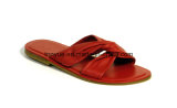 Lady Leather Rubber Outsole Slipper