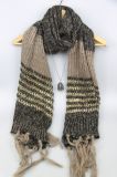 Acrylic Knitted Mixed Coloe Winter Scarf with Tassels for Women Fashion Accessory