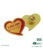 Custom Heart Haped Pin Badge for Charity