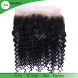 Factory Supply 360 Lace Closure with Baby Hair Full Lace Cap, Brazilian Human Hair Frontal