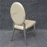 Silver Stainless Steel Chair with White Vinyl Seat Cushion in UAE Ycx-Ss26