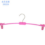 Pink Custom Personalized Fashion Brand Clear Plastic Lingerie Hanger with Clips