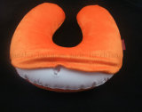 OEM PVC Inflatable U-Shape Trip Neck Pillow with Suede Cover