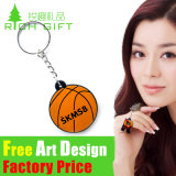Wholesale Souvenir Football/Basketball Shaped PVC Keychain for Sport Gift