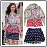 High Quality Design Elegant Ladies Fashion Floral Printed Top and Skirt Set Two Piece