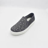 Slip-on Suede Injection Women Casual Shoes with Spangle