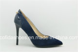 2016 Popular Classic Blue Elegant High Heel Leather Ladies Shoes