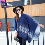 Lady Fashion Houndstooth Pattern Winter Acrylic Knitted Big Shawl (YKY4513)