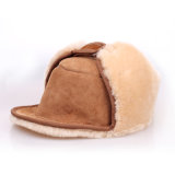 Winter Warm Sheepskin Trapper Hat with Ear Flap for Babies and Children