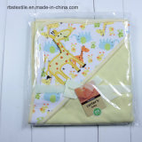 100% Cotton Baby Swaddle Blanket Hooded Poncho with Embroidery
