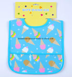 China Factory OEM Produce Custom Print Cute Blue EVA Absorbent Baby Toddler Neck Bib