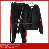 Black Velvet Tracksuit Sports Suit Sportswear for Warm up (T283)