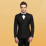 High-End Stripe, Double-Breasted, British Business Men's Suit