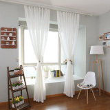 Pure Style Cotton Linen Solid Voile Sheer Curtain Fabric (17F0086)