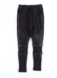 Black PU Long Pants for Men
