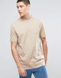 Men Double Neck Longline T Shirt in Heavyweig