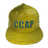 Custom Embroidery Yellow PU Snapback Cap Hats for Party for New Year