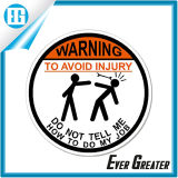 Warning to Avoid Injury Waterproof Adhesive Decorative Sticker