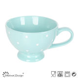 11oz Soup Mug Solid Color Glaze with Dots Design