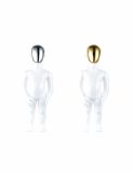 Bright White Kids Mannequin with Chrome Face (70CM)