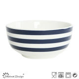 14cm Porcelain Dinner Bowl with Blue Circles Design