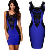 Wholesale Women Fashion Slimming Sexy Blue Dress (50177-1)