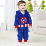 Baby Clothes, 100% Polyester Fleece Shaped Romper / Captain America
