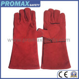 14'' Heat Resistant Red Cow Split Leather Welder Work Gloves