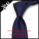 Jacquard Woven Skinny Polyester Tie Navy for Men