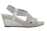 Seasonal Style Faux Leather and Elastic Wedge Sandals