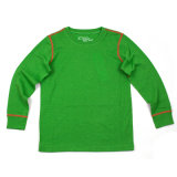 Sheep Run Merino Wool Children's Green Thermal Underwear for Winter