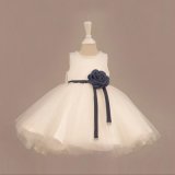 Ivory Bow Tulle Girl Dress for Wedding
