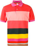 Men's Multicoloured Cotton Stripe Panel Polo Shirt