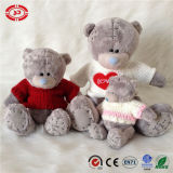 Teddy Heart Love Grey Bear Wearing T-Shirt Quality Toy
