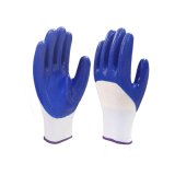 China Manufacture 13G Polyester Liner Nitrile 3/4 Coated Guantes Nitrilo Safety Gloves