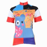 Breathable Women's Cycling Jerseys Short Sleeve Row of Han Sport Outdoor Cute Cartoon Bear Patterned