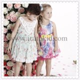 Classical Lace Colorful Flower Pattern Girls Dress