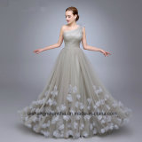 Women One Shoulder Flowers Pleats Tulle Evening Party Prom Dress