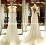 Cap Sleeves Wedding Gowns Jeweled Empire Maternity Bridal Wedding Dress M1442