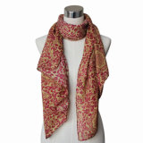 Lady Fashion Paisley Printed Cotton Voile Knitted Scarf (YKY4064)